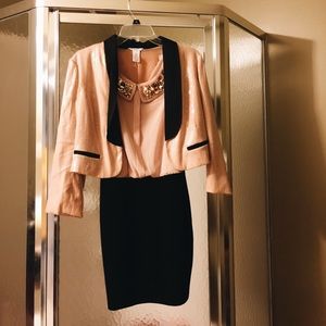 Classy blush pink dress with blazer